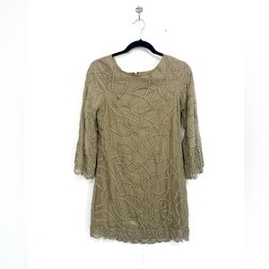 Alice + Olivia Silk Beaded Sequin Dress Sz XS